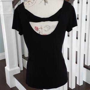 # Jacob black open back short sleeve top